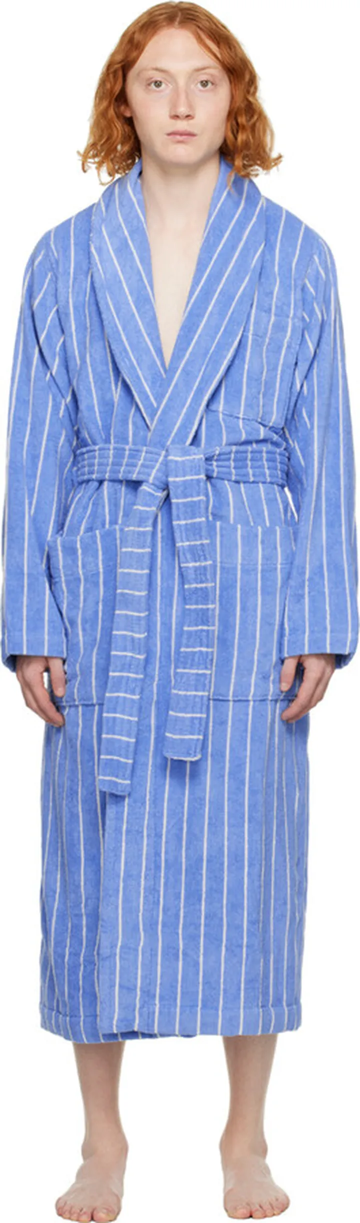 Tekla Blue Oversized Hooded Bathrobe