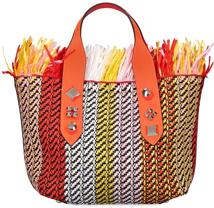 Small Frangibus raffia effect tote bag