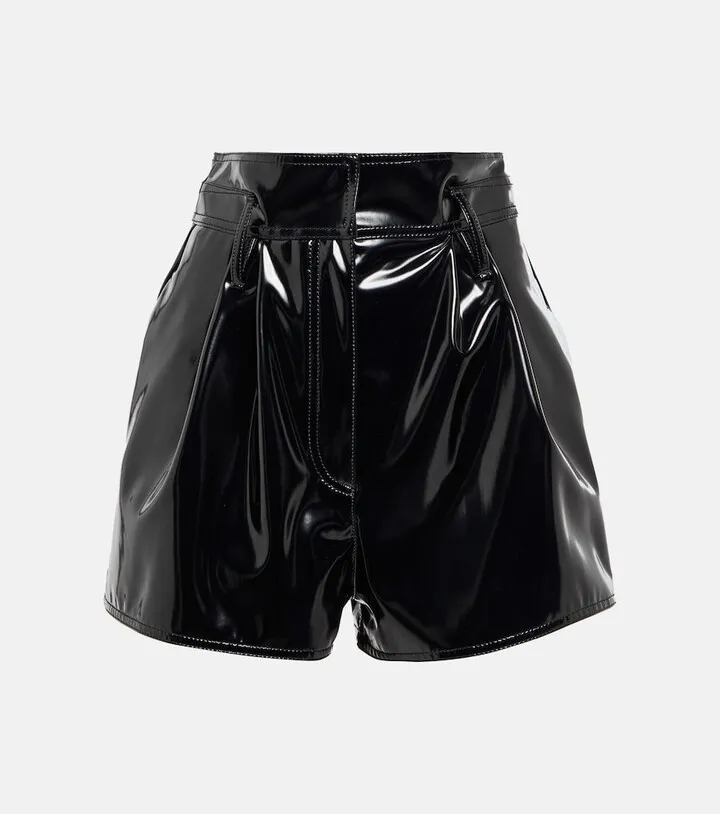 Faux leather shorts