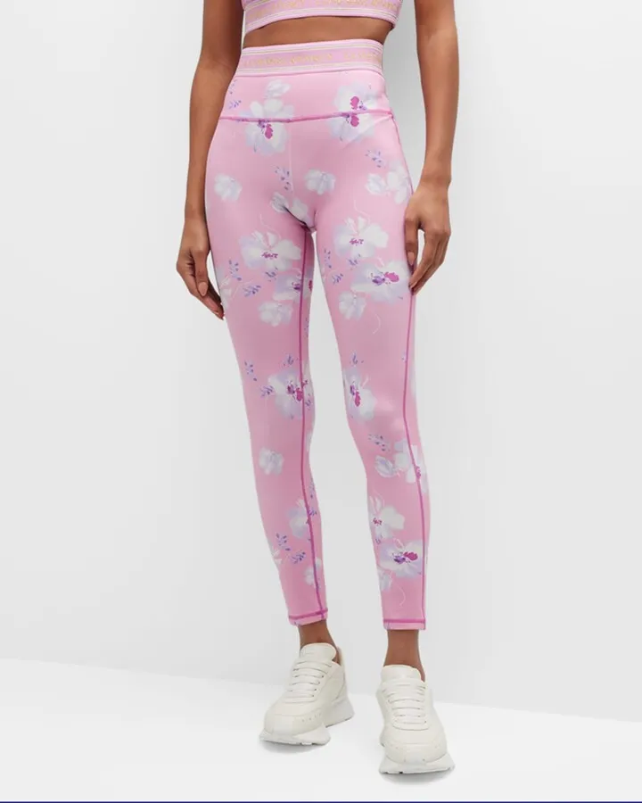 Floral-Print Luvette High-Rise Leggings