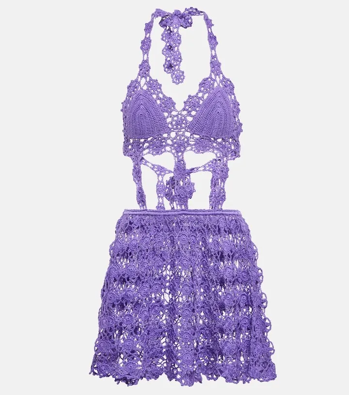 Ibiza crochet cotton minidress