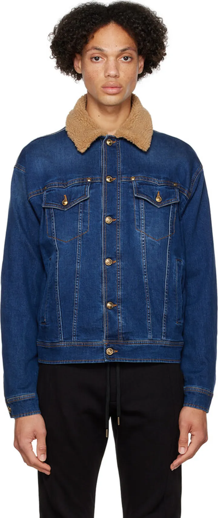 Versace Jeans Couture Blue Piece Number Denim Jacket