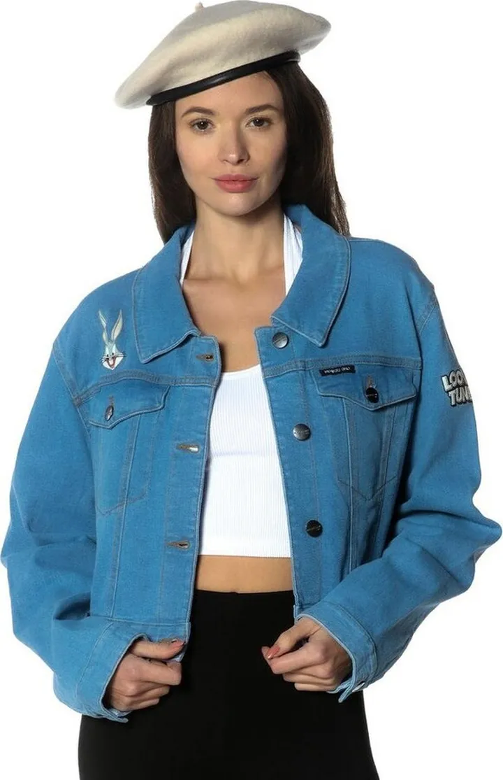 Members Only Women's Looney Tunes Bugs Bunny Denim Jacket-LT DENIM-SMALL