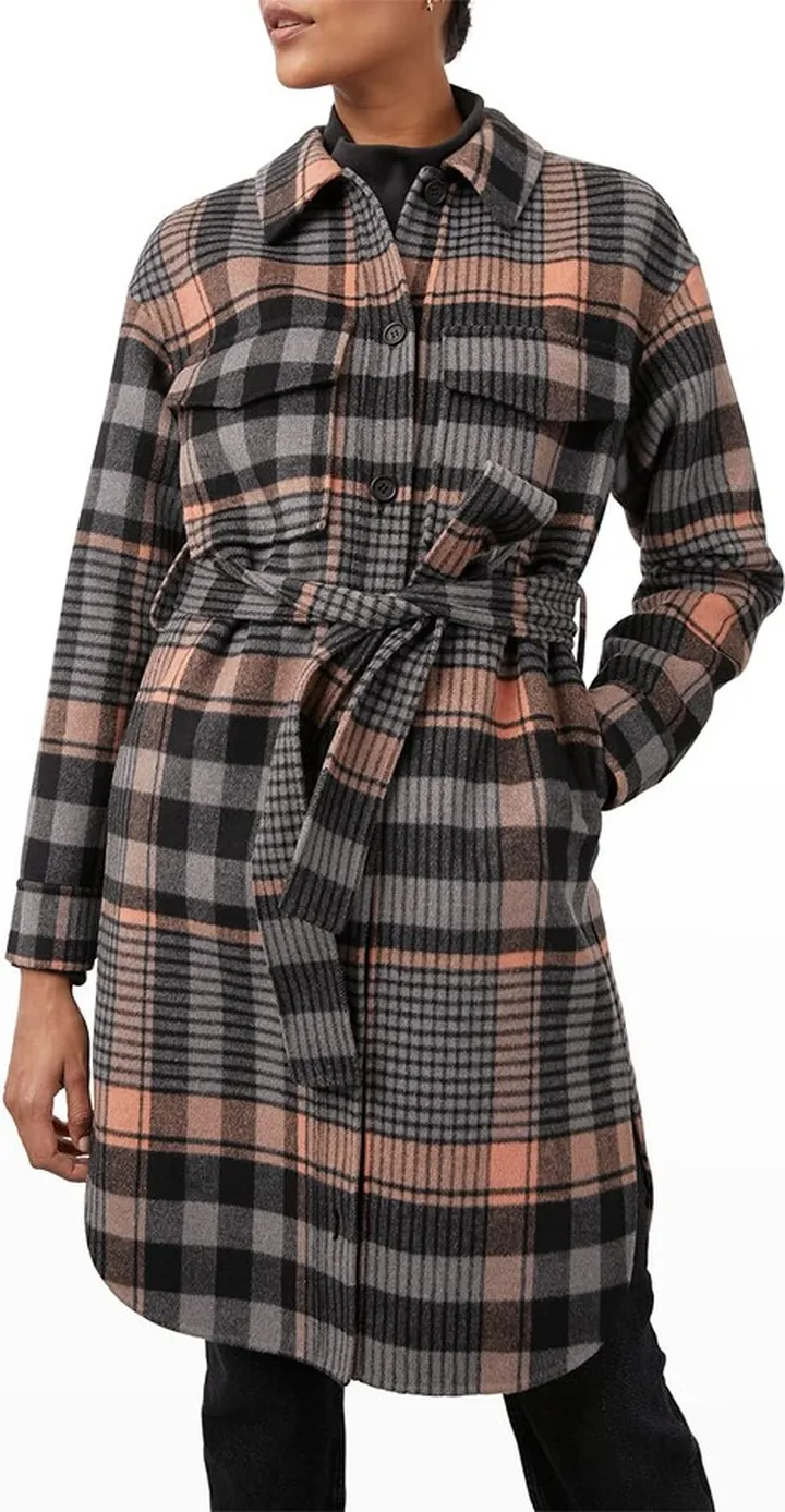 Melina Mid-Length Plaid Jacket