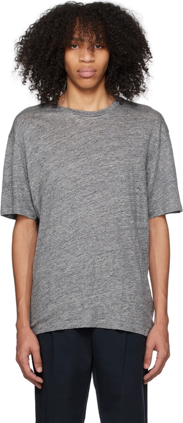 Sunspel Gray Crewneck T-Shirt