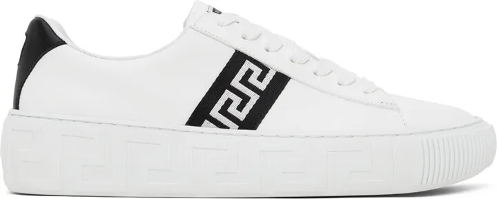 Versace White & Black Greca Sneakers