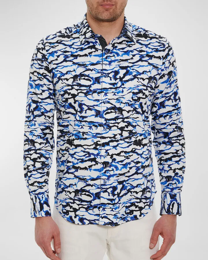 Men's Aquarius Cotton-Stretch Sport Shirt