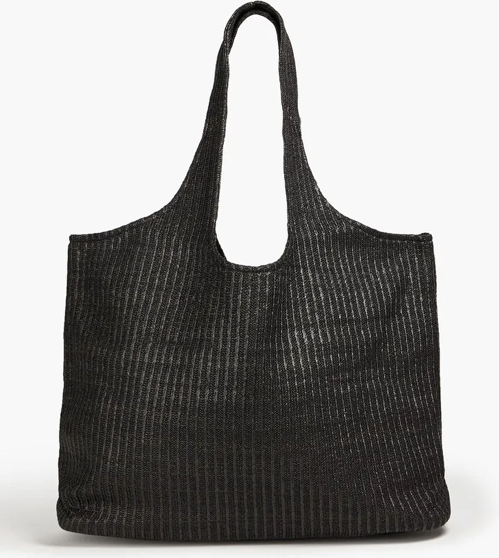 Faux raffia tote