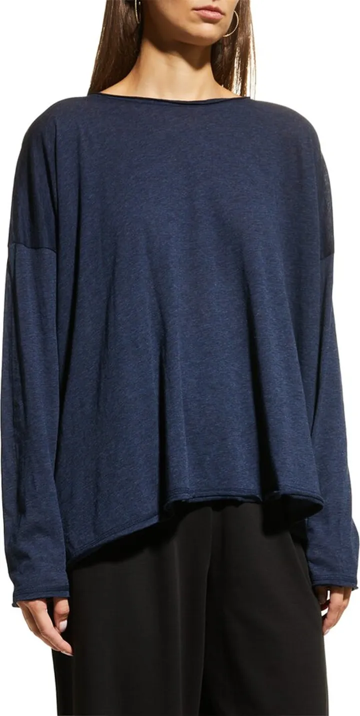 Raw Edge Long Sleeve Top