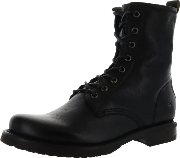 Veronica Womens Lace-Up Moto Combat Boots