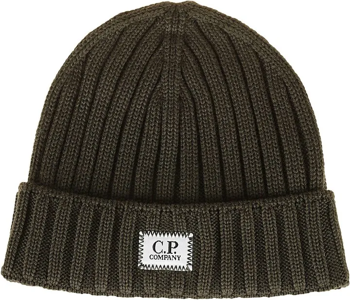 Logo Patch Ribbed Beanie