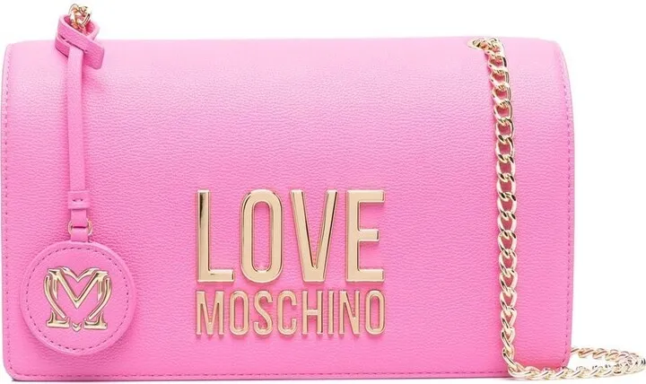 Logo-Lettering Faux Leather Shoulder Bag