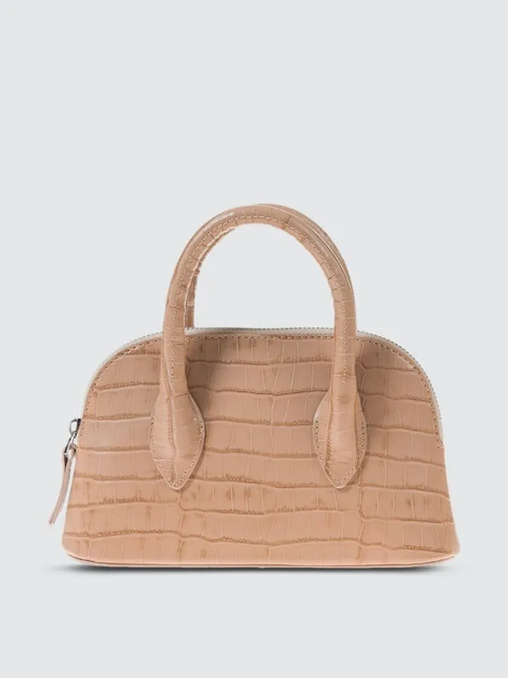 Joanna Maxham Mini Lady D - Beige Croc Embossed