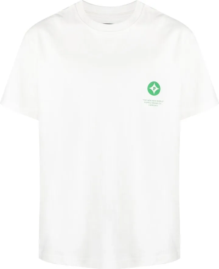 White Logo Print Short Sleeve T-shirt