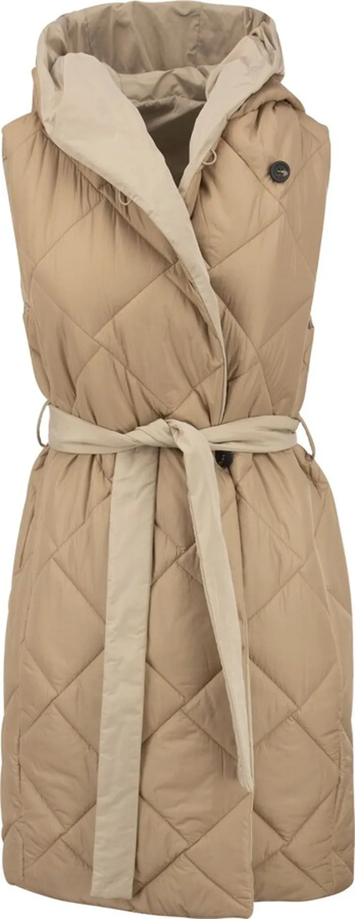 Reversible Padded Waistcoat With Hood