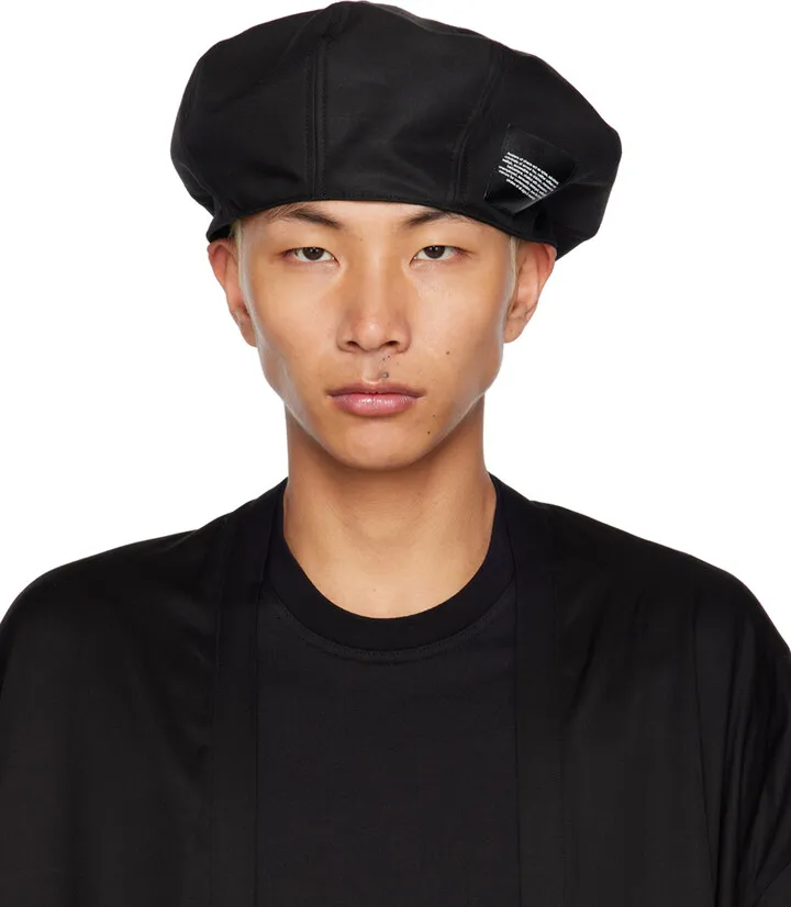 Julius Black Patch Beret