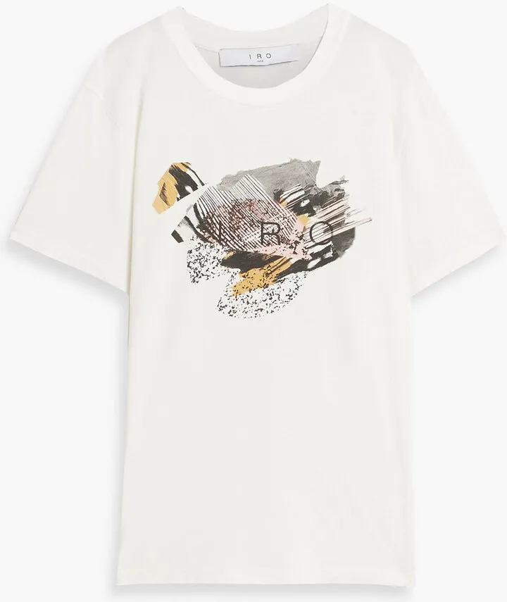 Croft printed Lyocell and cotton-blend T-shirt