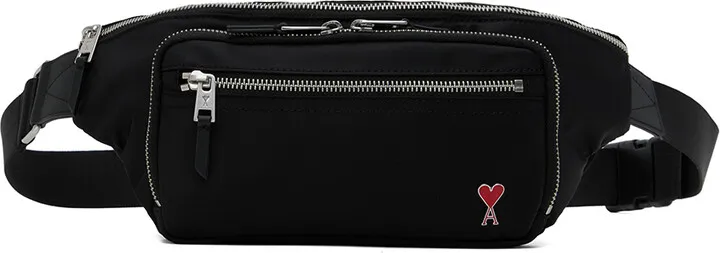 AMI Alexandre Mattiussi Black Ami de Cœur Pouch