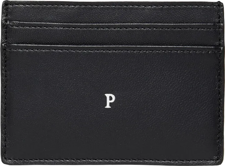 Nappa Leather Card Case Document Holder Black