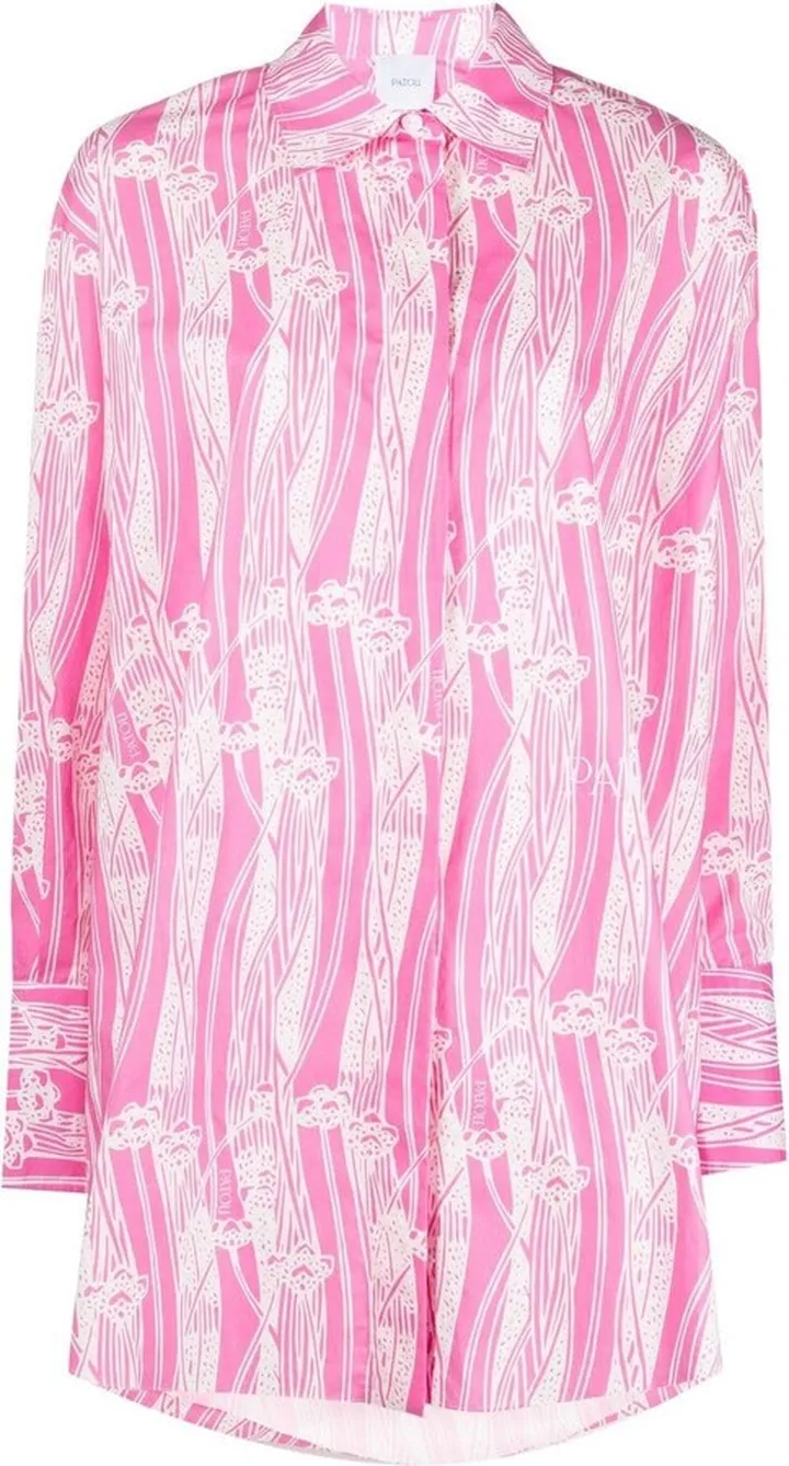 Abstract-Print Mini Shirtdress