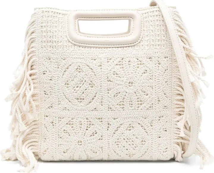 M crochet tote bag