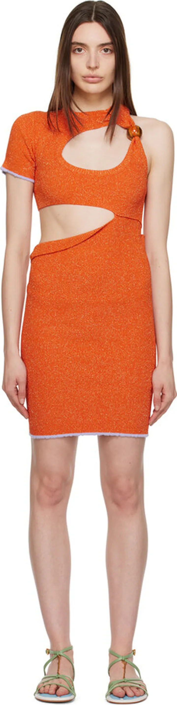 Jacquemus Orange Le Raphia 'La Robe Brilho' Minidress