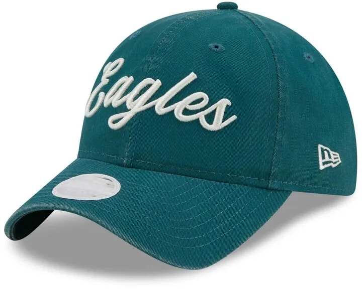 Women's New Era Midnight Green Philadelphia Eagles Team Script 9Twenty Adjustable Hat