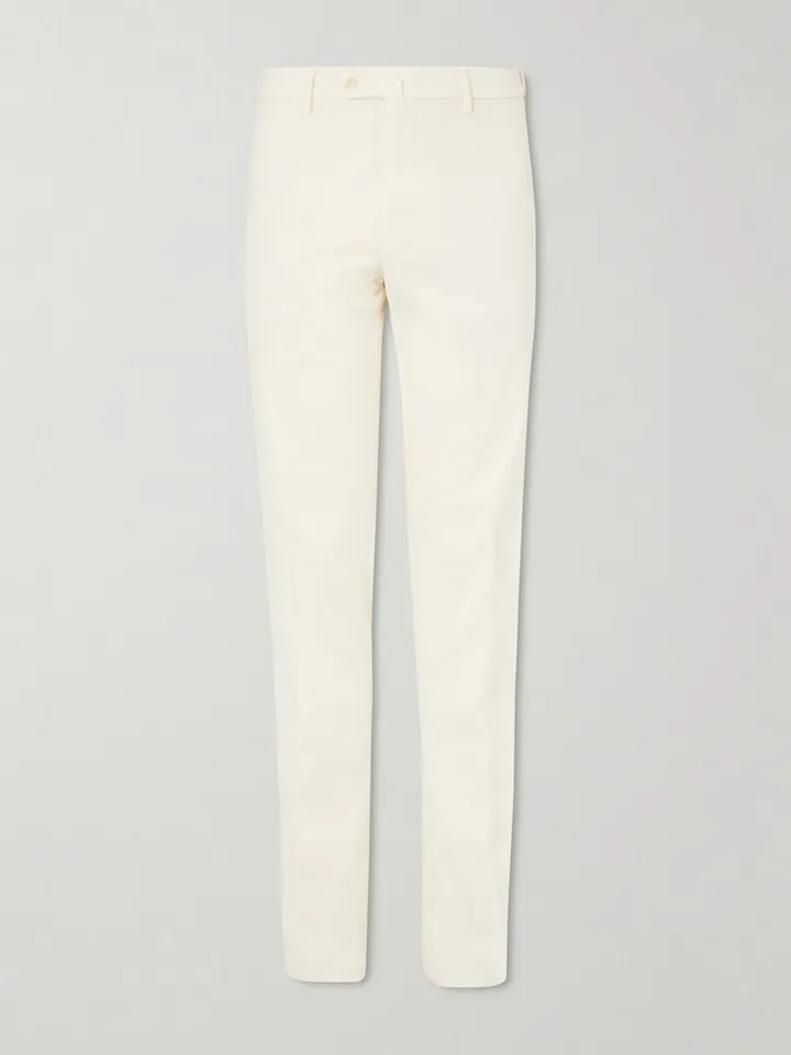 Slim-Fit Cotton-Blend Trousers