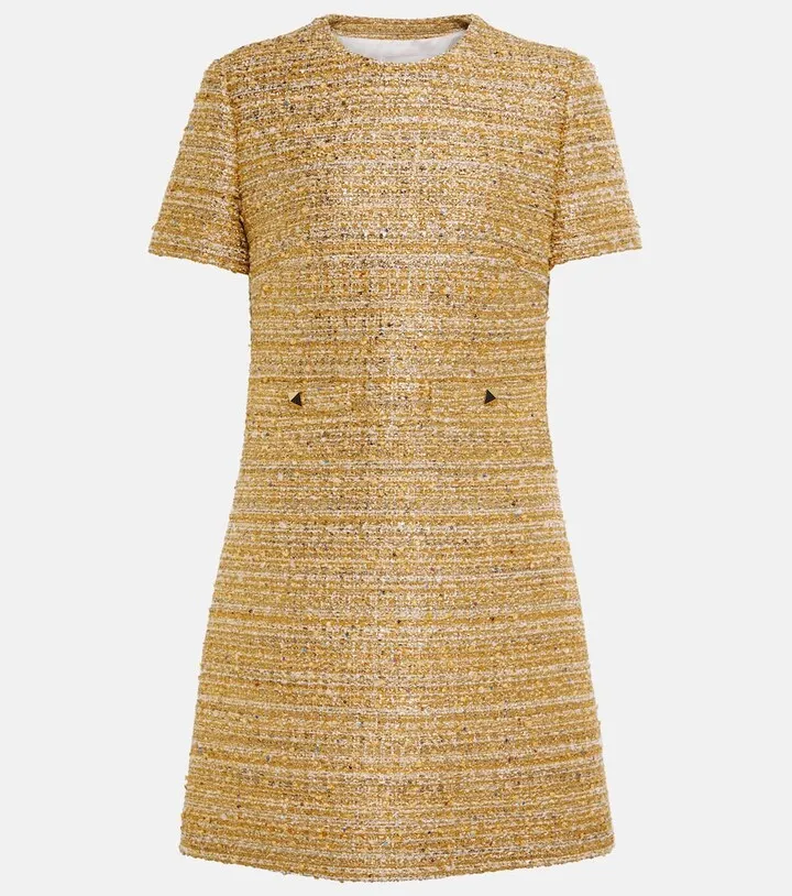 Metallic tweed minidress