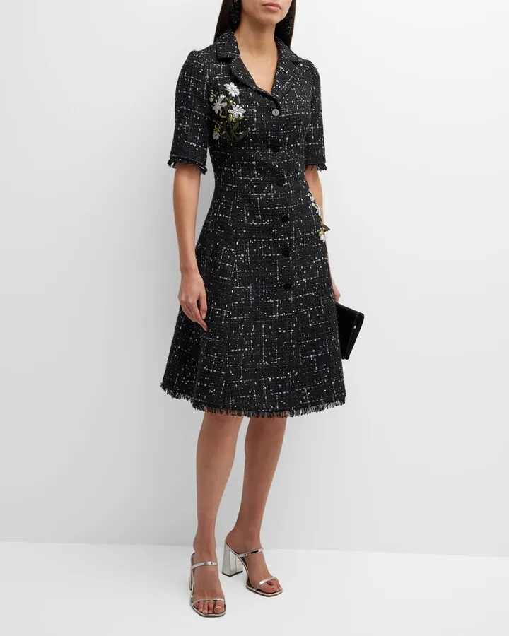 Boucle Tweed Coat Dress