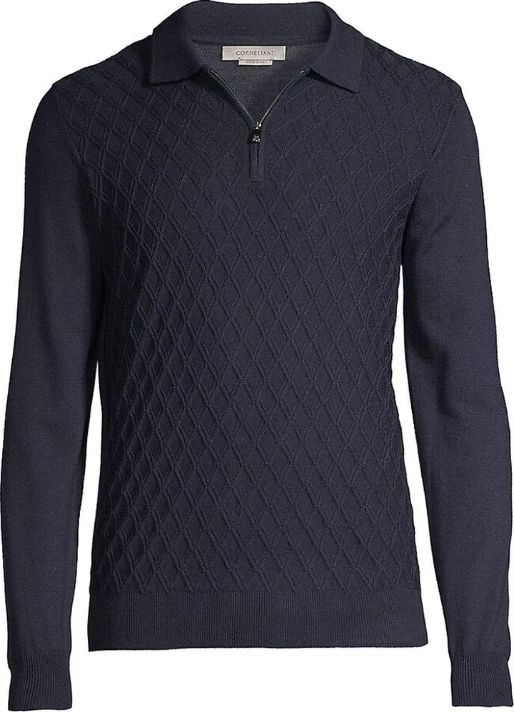 Diamond Knit Wool Sweater