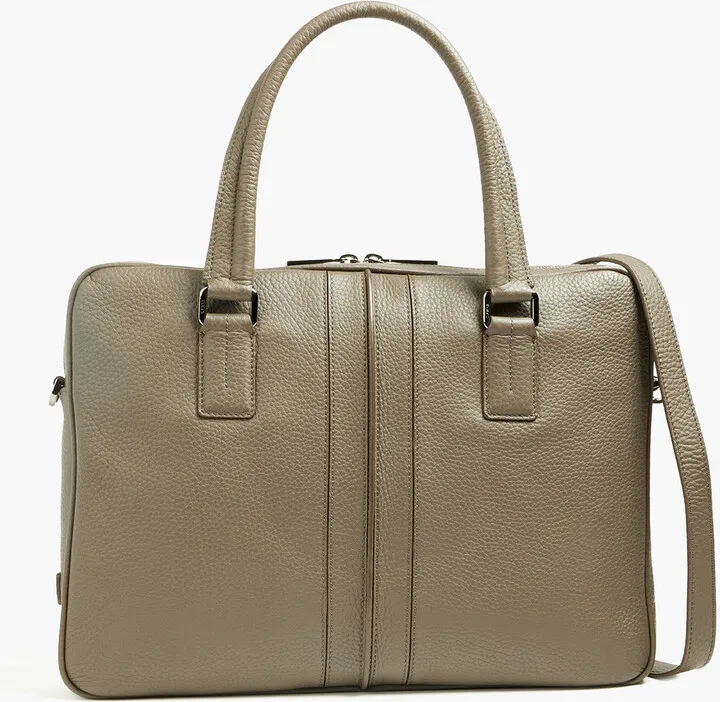 Pebbled-leather briefcase