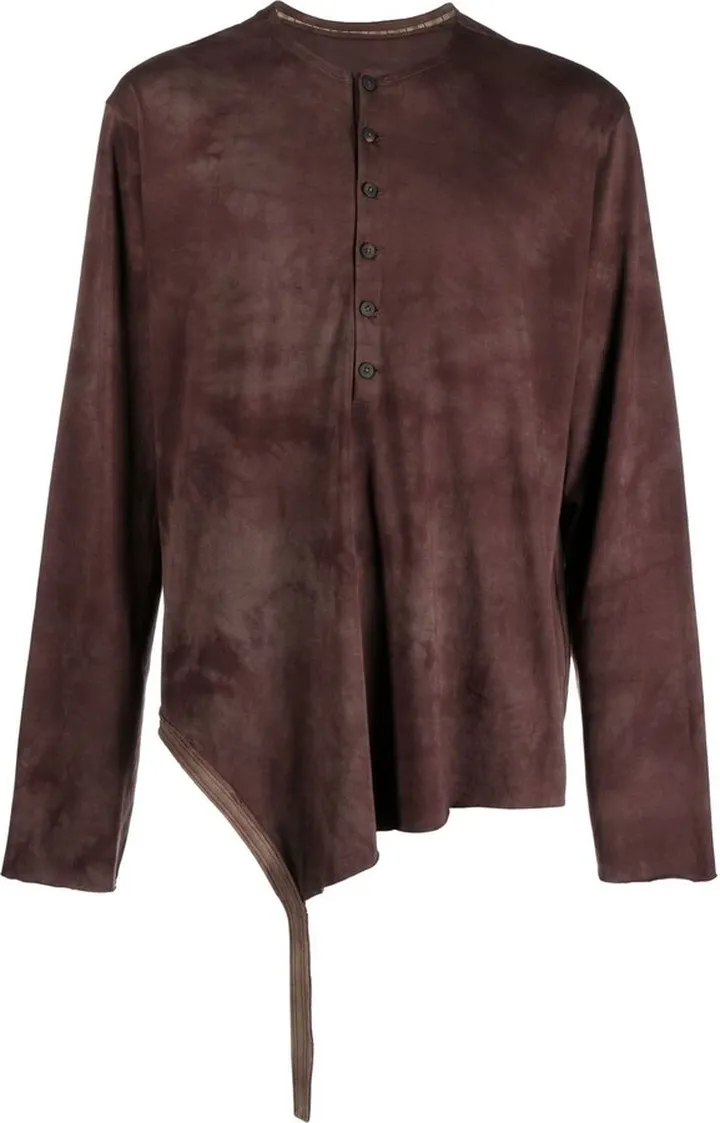 tie-dye asymmetric long-sleeve T-shirt