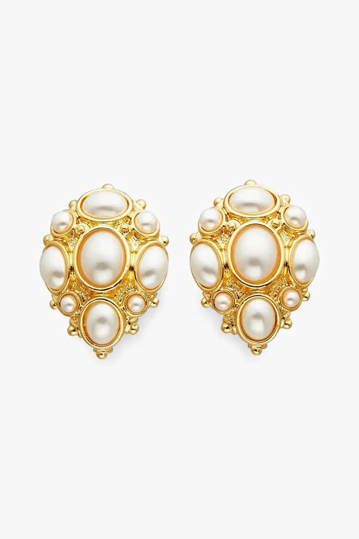 24-Karat Gold-Plated Faux Pearl Earrings