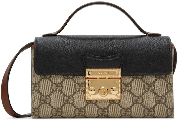 Gucci Beige GG Supreme Mini Padlock Bag