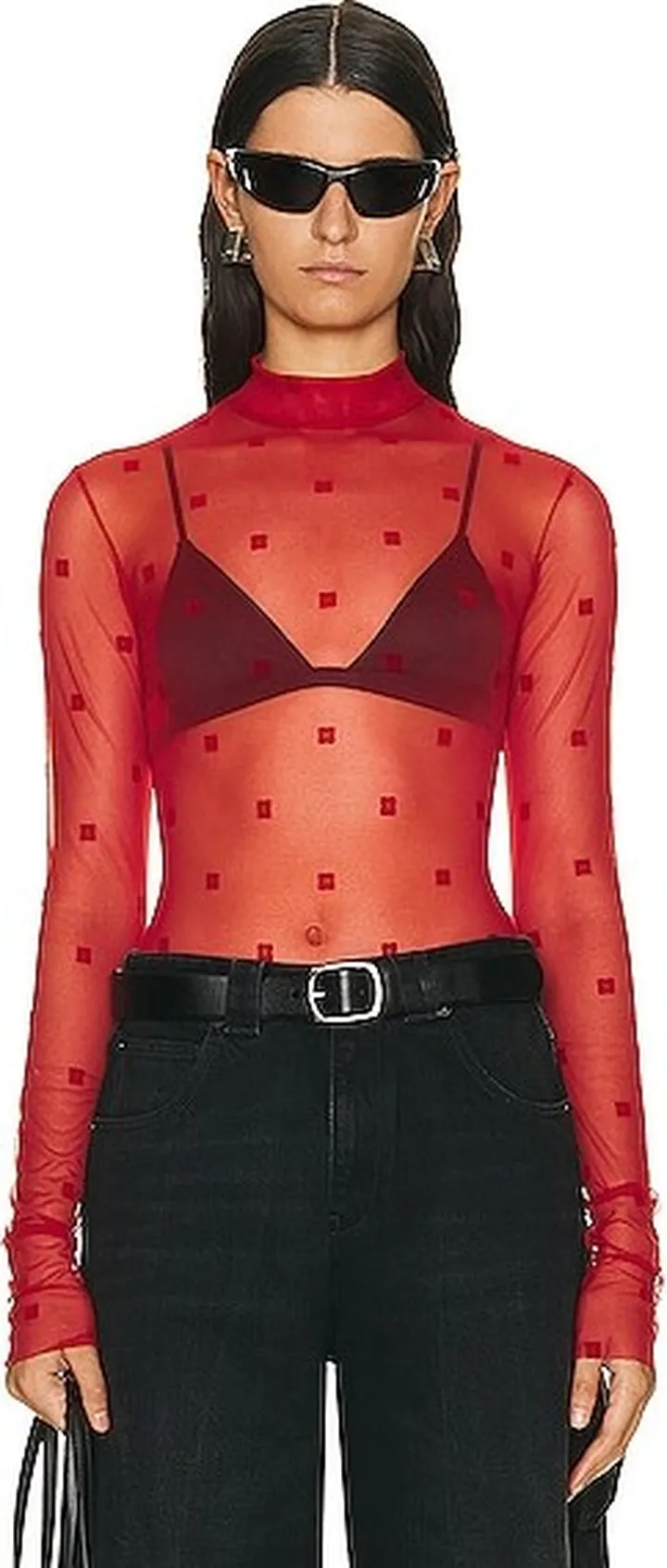 Givenchy 4g Jacquard Bodysuit in Red