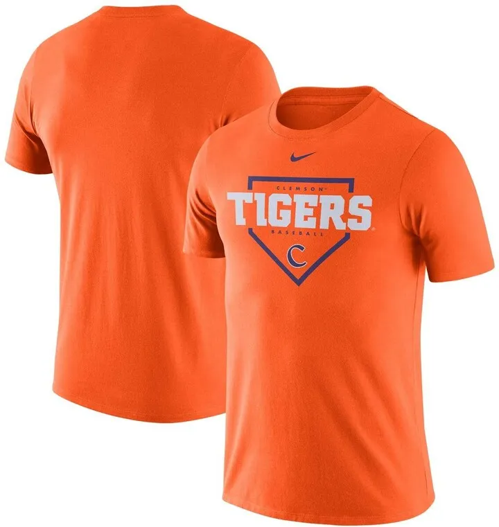 Men's Nike Orange Clemson Tigers Baseball Plate Performance T-shirt