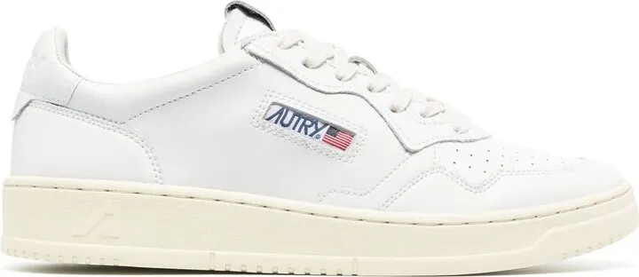 White Medalist Low-Top Leather Sneakers