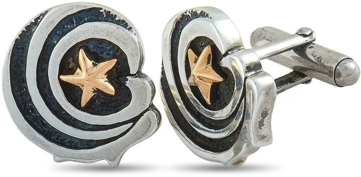 King Baby Silver Eagle Star Cufflinks
