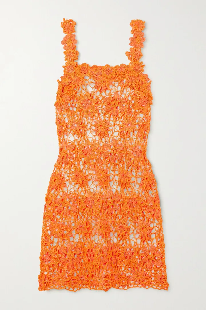 Cult Gaia - Enra Crochet-knit Mini Dress - Orange