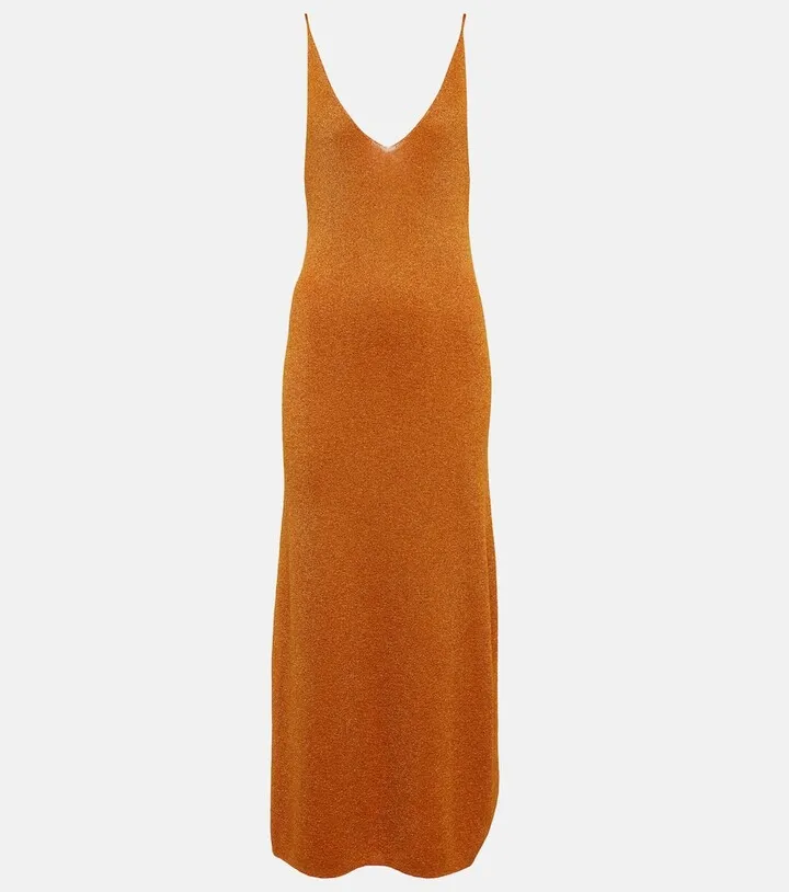 Metallic knit maxi dress