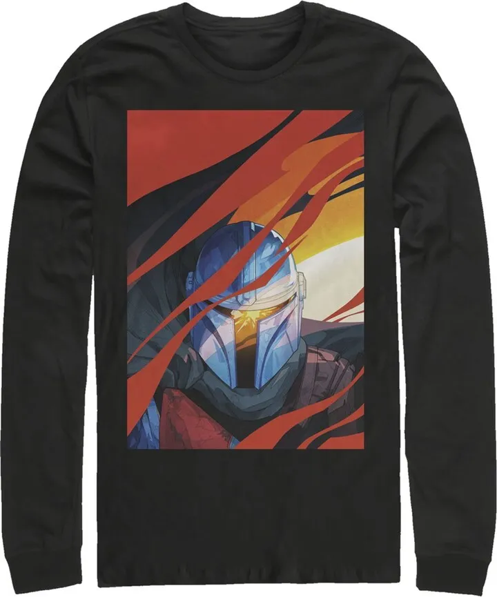 Men's Star Wars The Mandalorian Surreal Journey Long Sleeve Shirt - Black - 2X Large