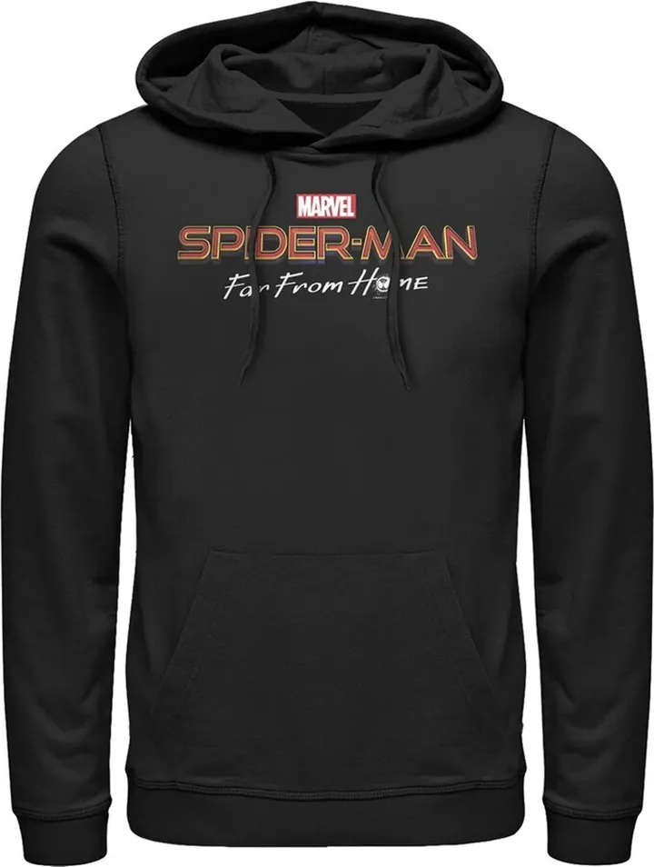 Men's Marvel Spider-Man: Far From Home Classic Logo Pull Over Hoodie - Black - Medium