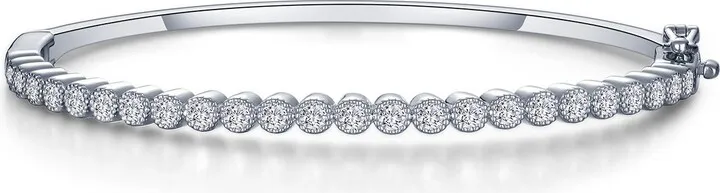 Simulated Diamond Milgrain Bangle Bracelet