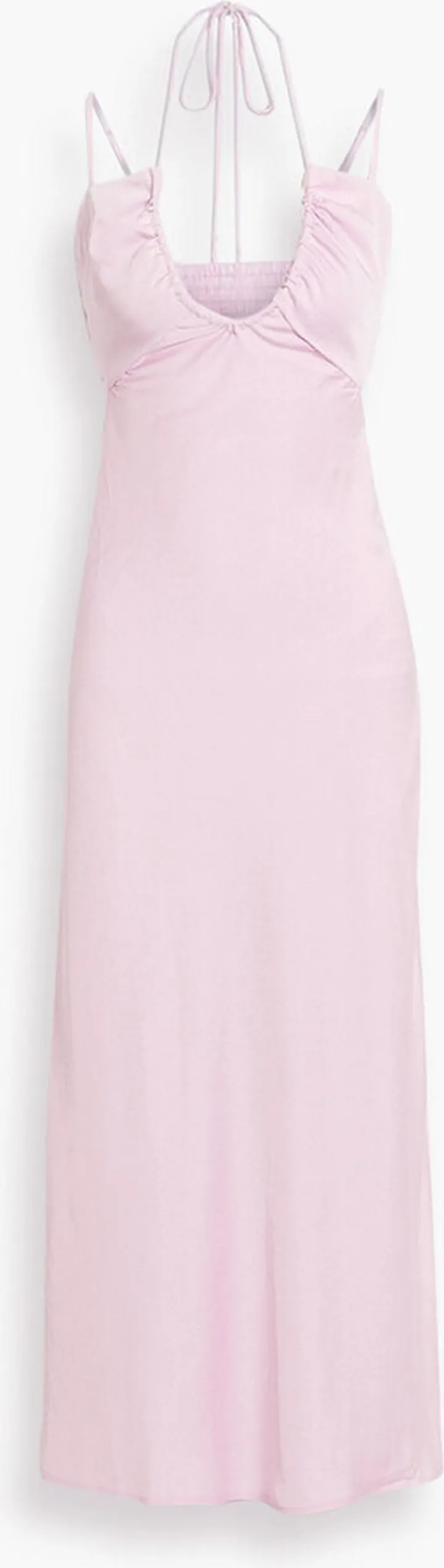 Sienna cutout shirred satin midi dress