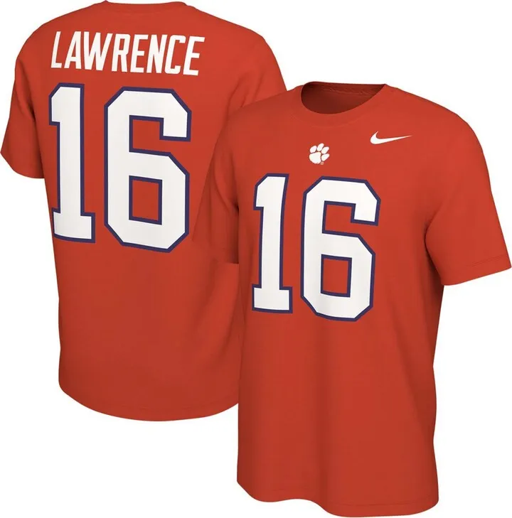 Men's Trevor Lawrence Orange Clemson Tigers Alumni Name Number T-shirt