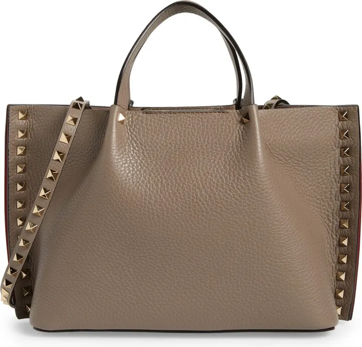 Small Rockstud Leather Tote