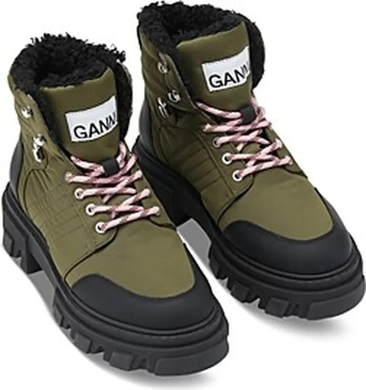 Ganni Women's Cleated Lace Up Hiker Boots
