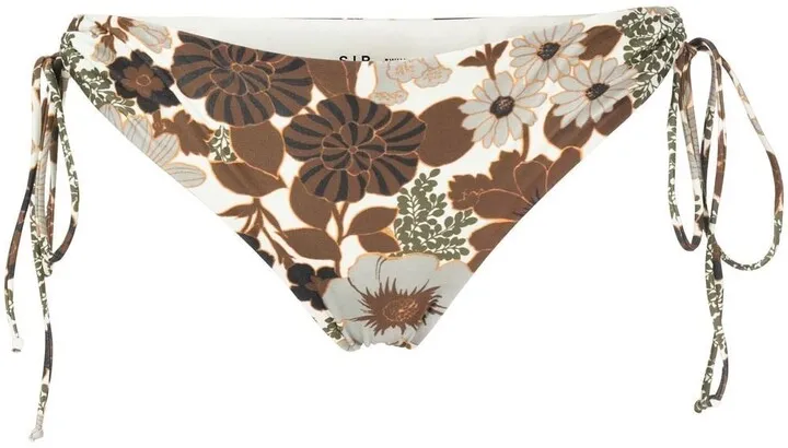 Graphic-Print Bikini Bottoms