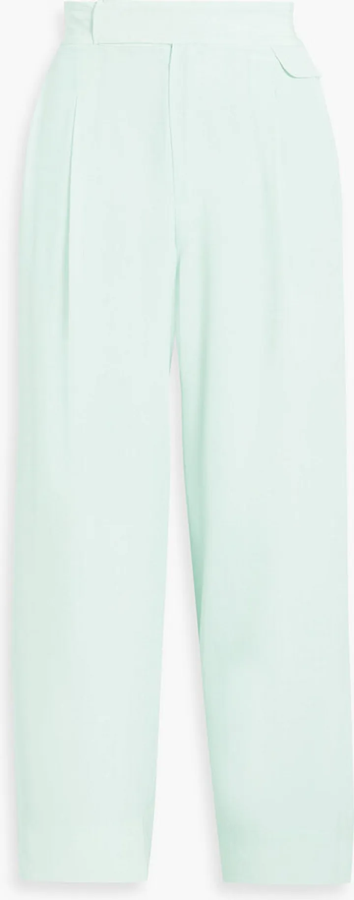 Saganne cropped pleated washed-silk culottes